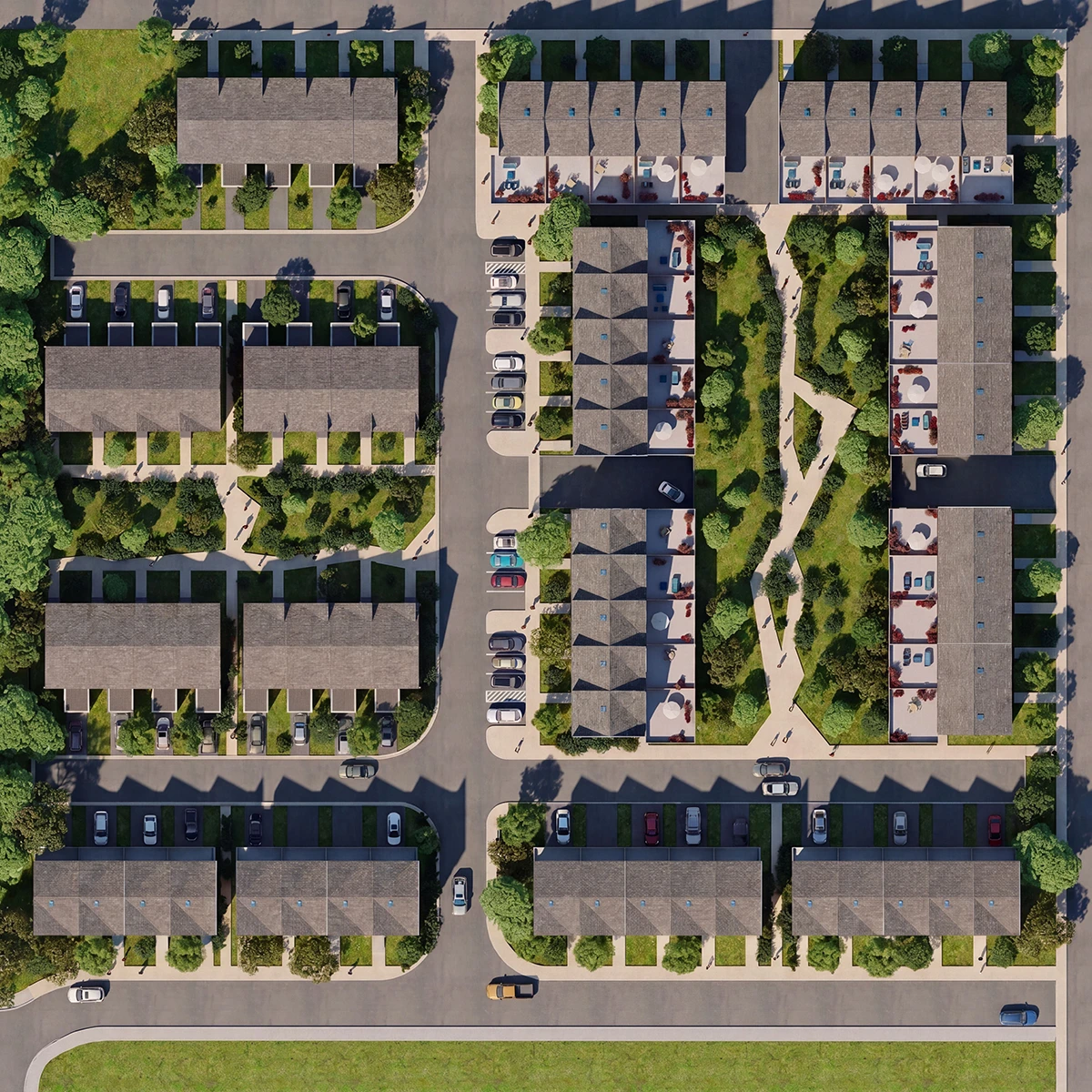 Top-down site plan of Phase 1 at Unity Square.
